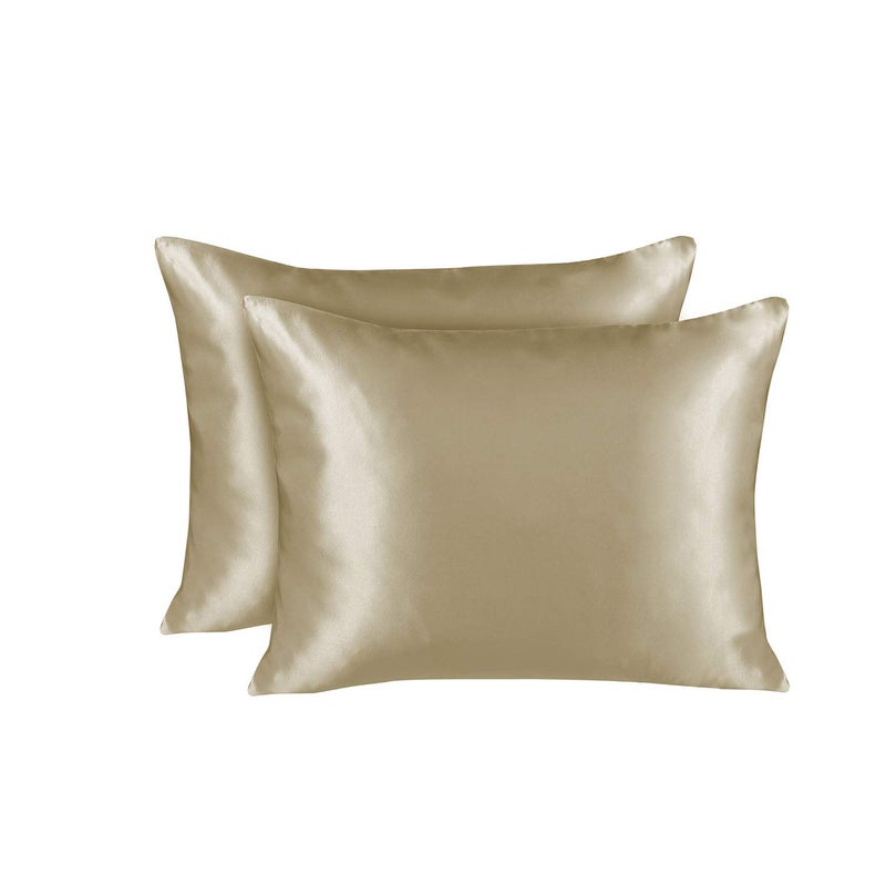 SHOPBEDDING ShopBedding Luxury Satin Pillowcase for Hair - King Satin Pillowcase with Zipper  Champagne (Pillowcase Set of 2) - Blissford  - Image 1