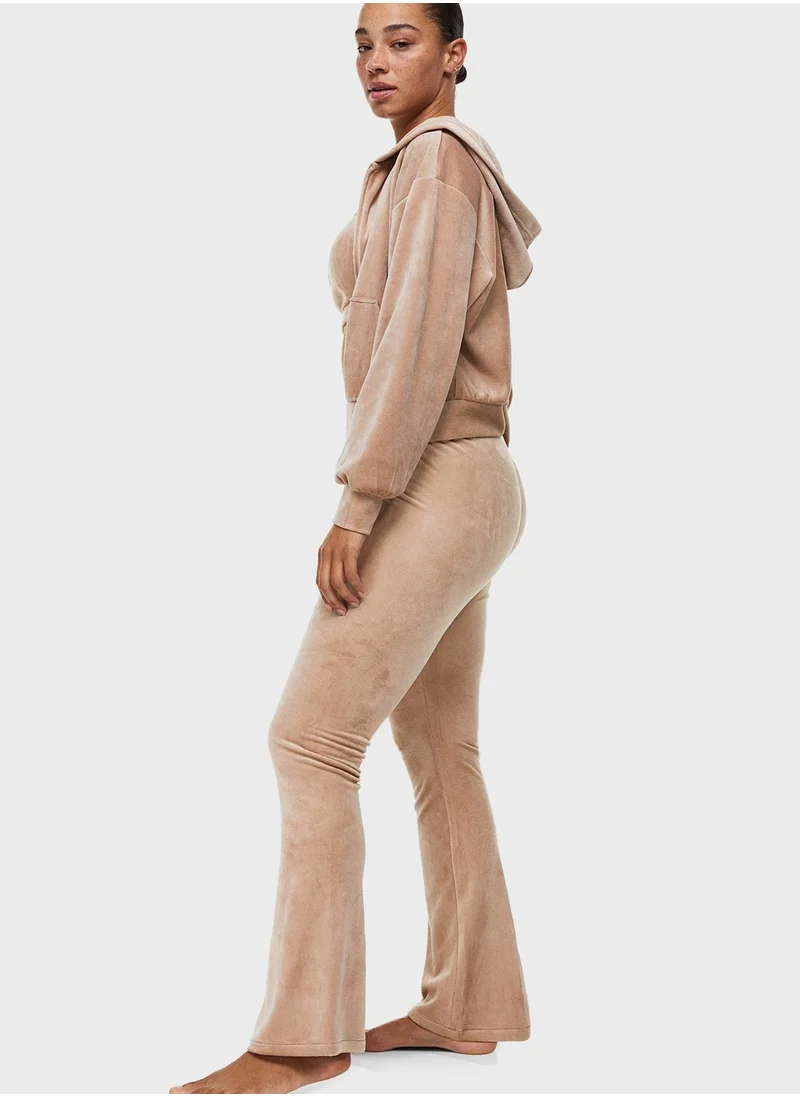 H&M Flared Velour Pants