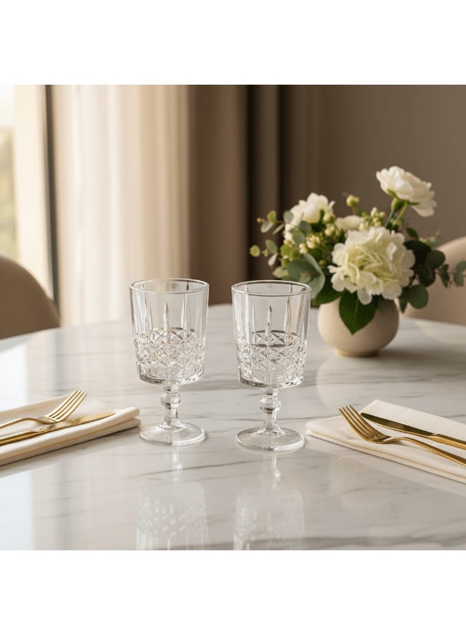 Germax Elegant Clear Stem Drinking Glass Set – Premium Tableware, 2 Pieces, 273 ml Capacity - Image 2