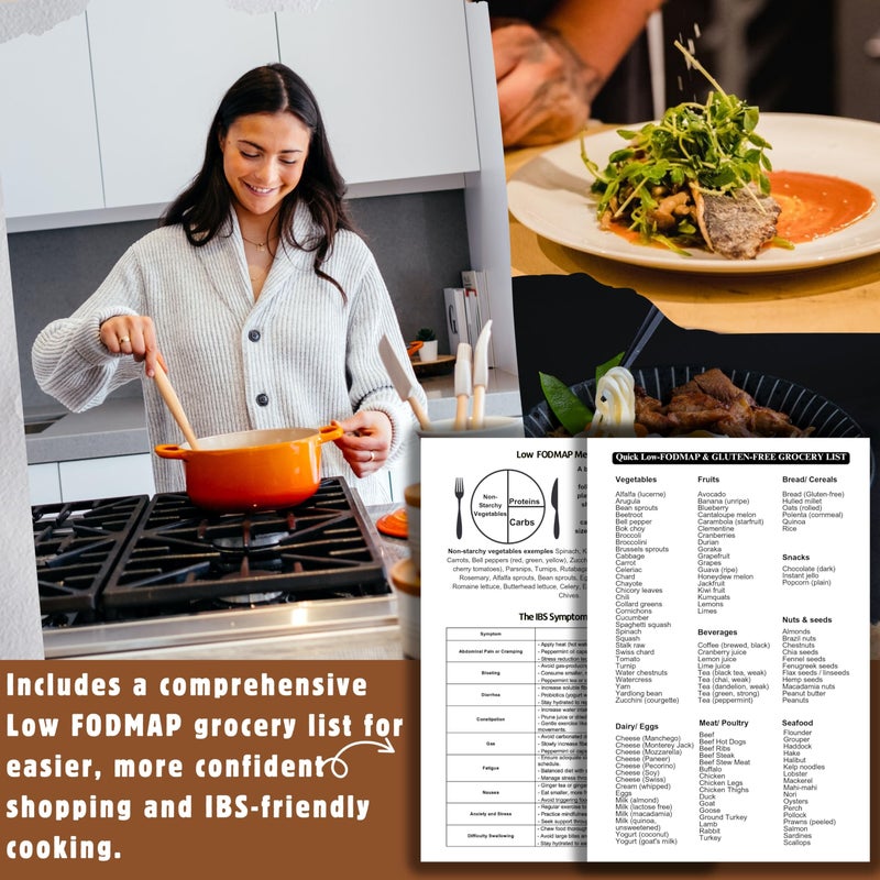 Fodlist Fodmap Chart. Low Fodmap Food list Chart for Grocery & Nutrition that Supports Gut Health, IBS Relief, and Enhances the Elimination Diet. Pamphlet, Laminated, 8"x11" - Image 5