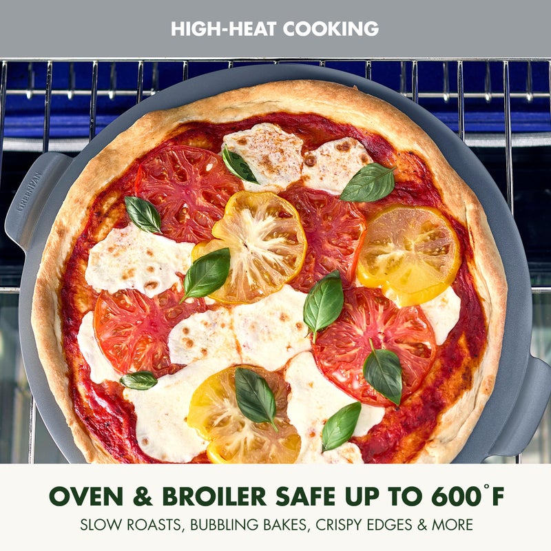 GreenPan Premiere Ovenware Healthy Ceramic Nonstick 16.5" Pizza Pan, PFAS-Free, Warp-Free Bakeware, Durable Quick Heating Baking Tray, Oven and Broiler Safe to 600F, Dishwasher Safe, Gray - Image 5