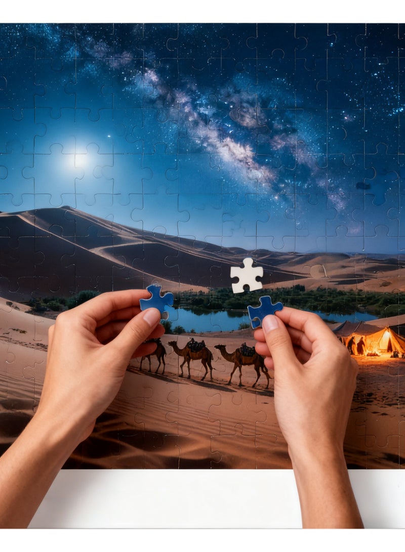 1000 pieces of starry sky desert oasis landscape puzzle, puzzle and leisure toys, suitable for adults and children - Image 3
