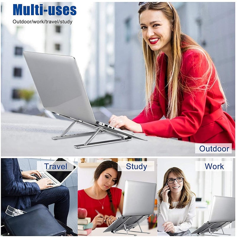 DS Enterprise Laptop StandStand Ergonomic Aluminum Adjustable Laptop Riser Notebook Holder Stand Compatible with 10156 Laptops - Image 4