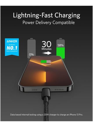 New Nylon USB C to Lightning Cable, Apple MFi Certified for iPhone 14 Series, and More (3.3FT) - - view 2