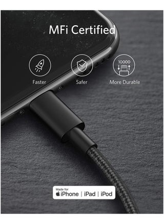 New Nylon USB C to Lightning Cable, Apple MFi Certified for iPhone 14 Series, and More (3.3FT) - - view 3
