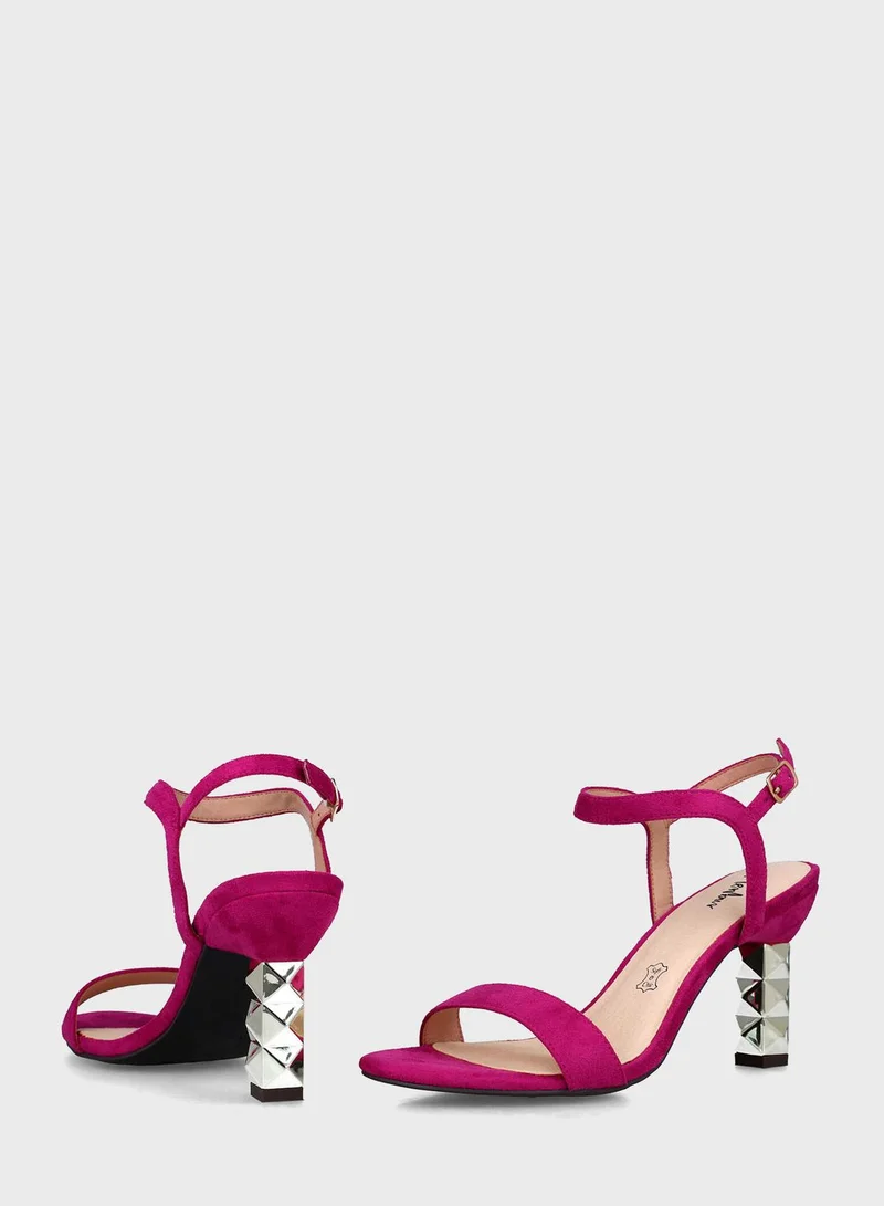 MENBUR Ankle Strap Heel Sandals