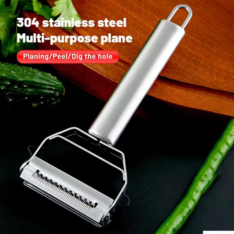 GOPINATH ECOM GopinathEcom 2 in 1 Stainless Steel Julienne Vegetable Peeler Multi-Functional Fruit & Veggie Shredder Slicer and Grater for Potatoes, Carrots, Cucumbers (Heavy Quality) - Image 2