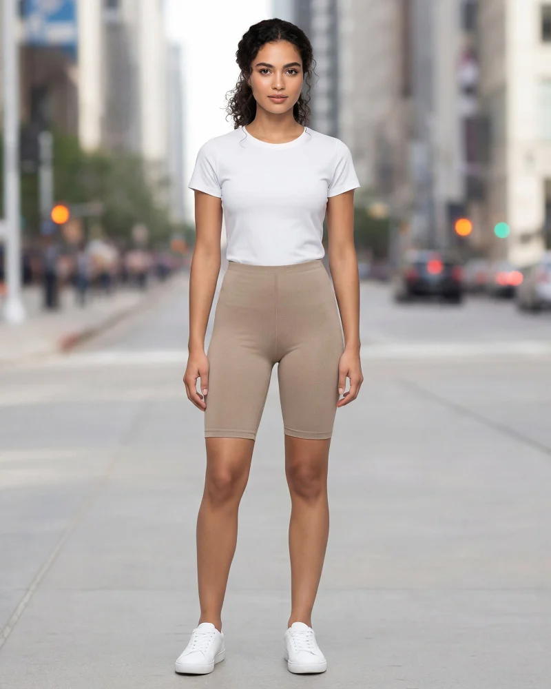 Redtag Women Grey Biker Shorts