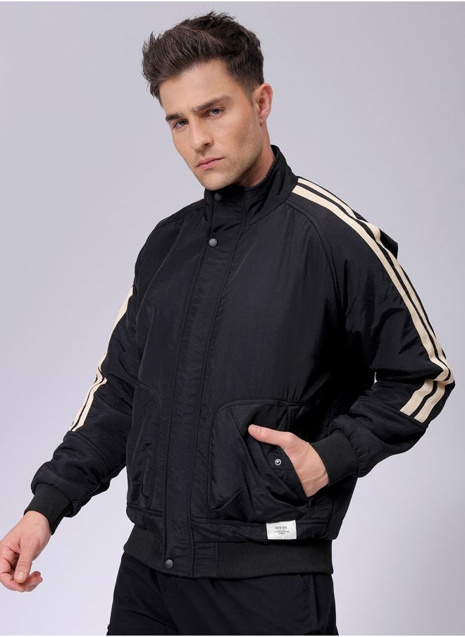 The Indian Garage Co Men Slim Fit Solid Puffer Jackets  - Image 3
