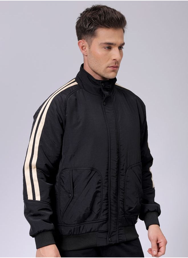 The Indian Garage Co Men Slim Fit Solid Puffer Jackets  - Image 4