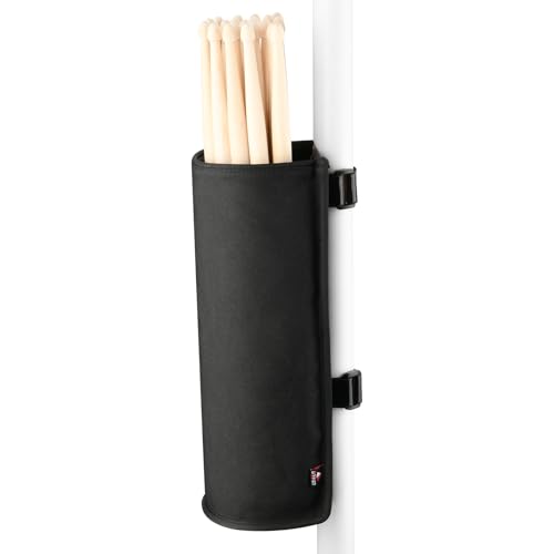 TXEsign Drumstick Holder Drum Sticks Holder Pouch for Drumsticks Brushes Mallets Up to 10 Pairs Two Straps Attach to Drum Kit Music Stand Large - Image 1