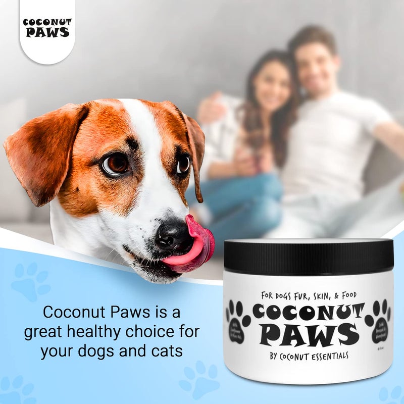 Coconut Essentials Coconut Paws Coconut Oil for Dogs Skin and Coat, Itching Relief, Hot spot Treatment for Dogs, Hair Loss, aceite de Coco para Perros | w/Olive & Sunflower | Vet Recommended 8oz - COCONUT ESSENTIALS - Image 4