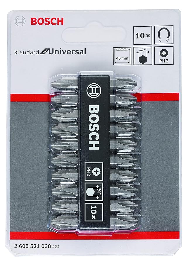 BOSCH Double Ended Bit Set 10 Pieces Universal Standard 45 Mm Total Length - Image 1