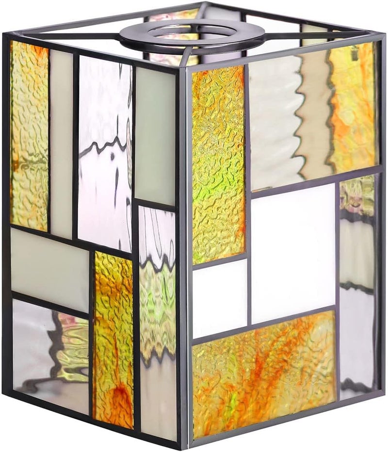 Artzone ظلة مصباح تيفاني من ARTZONE W5 x H6 ظلة زجاج ملون مصنوعة يدويًا لاستبدال ظلة المصباح ثريا إضاءة معلقة مصابيح حائط مصباح طاولة ضوء أرضي لون أخضر فاتح - Image 1