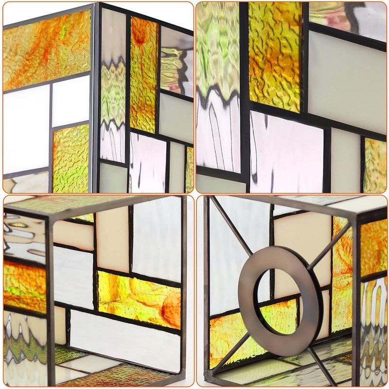 Artzone ظلة مصباح تيفاني من ARTZONE W5 x H6 ظلة زجاج ملون مصنوعة يدويًا لاستبدال ظلة المصباح ثريا إضاءة معلقة مصابيح حائط مصباح طاولة ضوء أرضي لون أخضر فاتح - Image 3