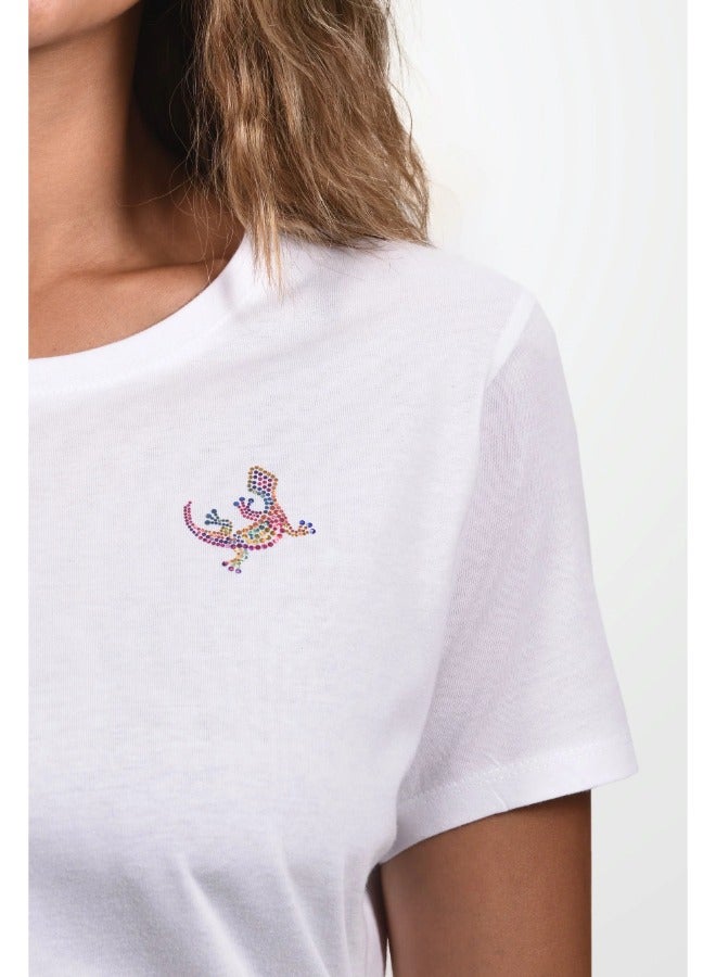 Primina Women's printed T-Shirt -Lizard, round neck, 100% cotton, regular fit - Image 3