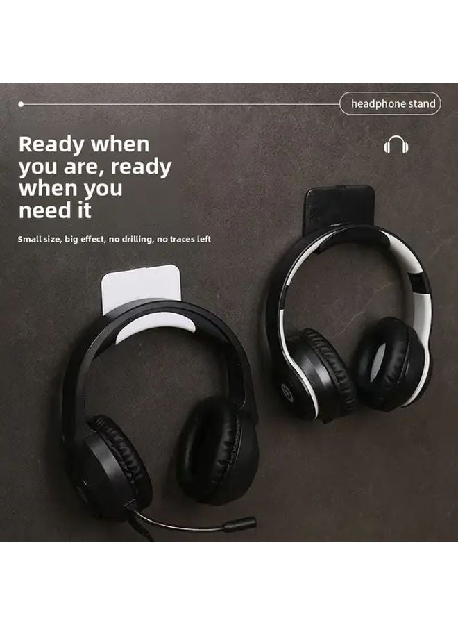 2 Pack White Modern No Drill Headset Wall Mounts For Headphones Game Controllers - Image 2