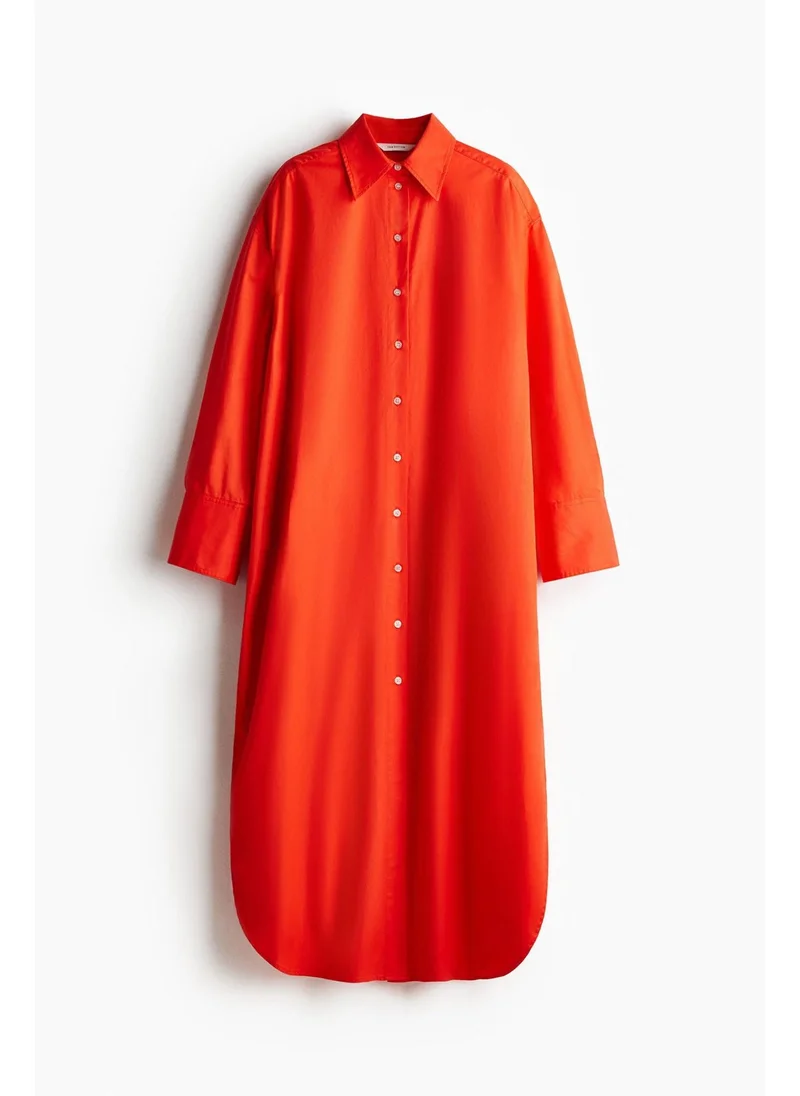 اتش اند ام Oversized cotton shirt dress