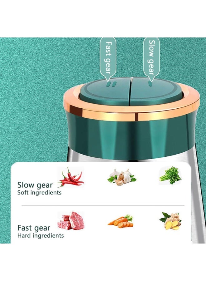 محضر طعام 3 لتر للاستخدام المنزلي من الستانلس ستيل بثلاث سرعات للحوم والخضروات وحبوب الارز ومخفوق الحليب والبصل والفواكه والبيض والفلفل الحار، 800 وات - Image 3