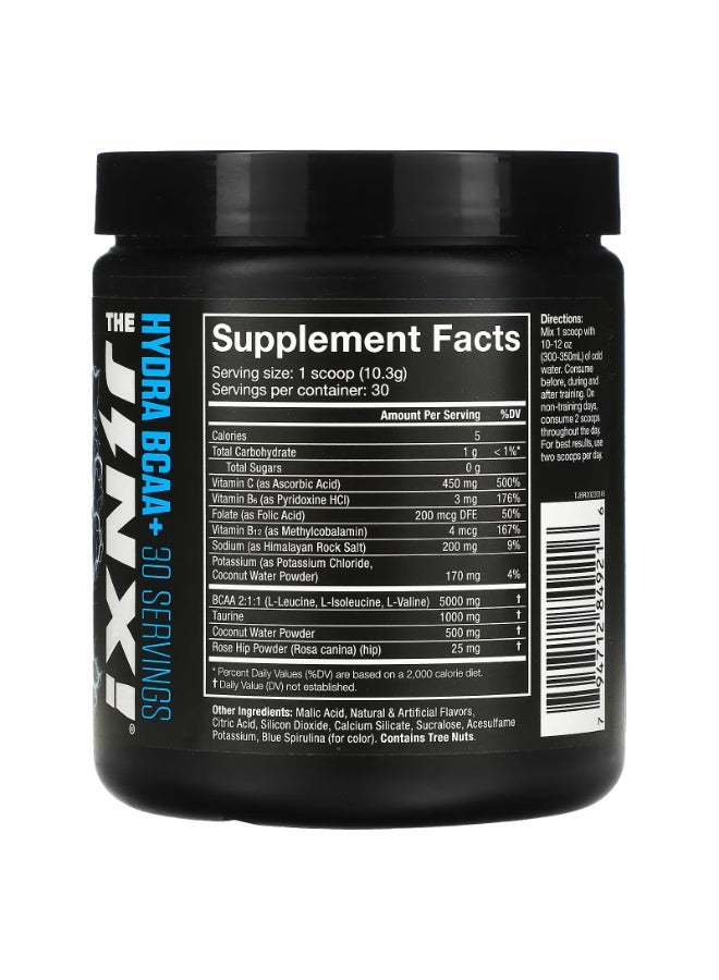 Jnx Sports The Jinx! Hydra Bcaa+ Post Workout Recovery Drink - Hydration With Electrolytes For Men & Women - 30 Serving, Blue Raspberry