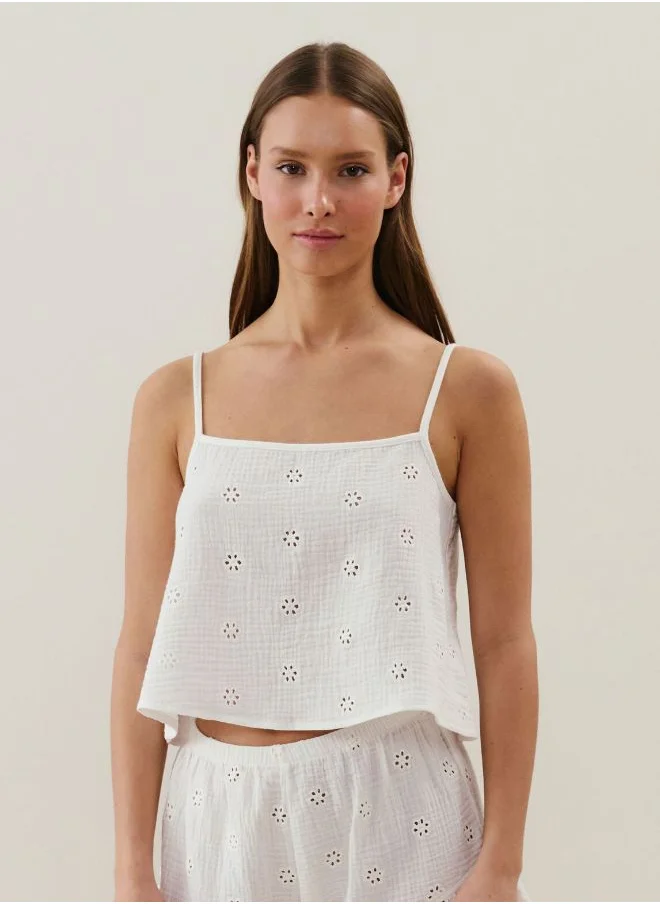 UNDIZ Cotton top with embroidery