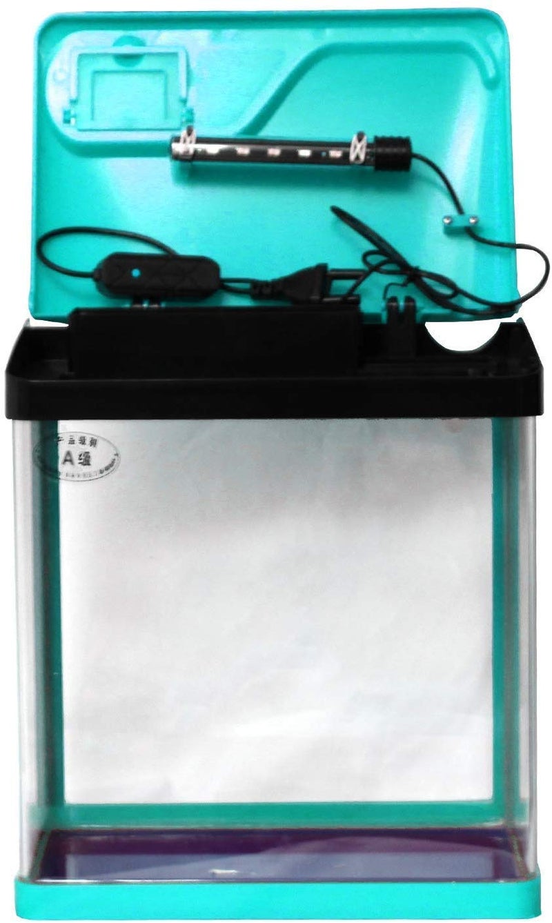Smiling Pets Crystal Clear 15-Liter Complete Aquarium: Perfect for Home and Office Decoration with LED Lighting and Advanced Filtration (SOBO-300F) CAPACITY-15L (Blue) - Image 5