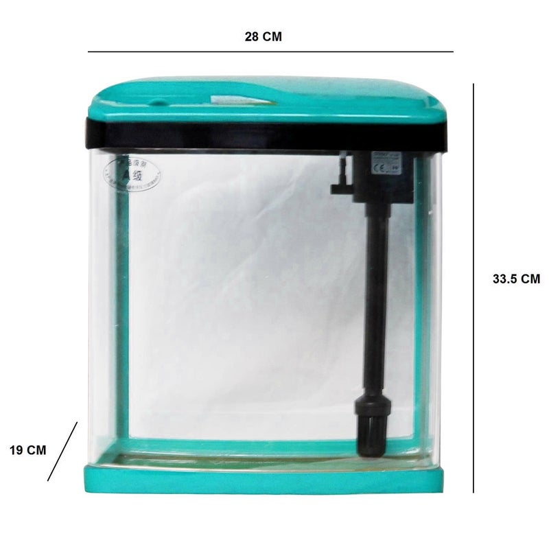 Smiling Pets Crystal Clear 15-Liter Complete Aquarium: Perfect for Home and Office Decoration with LED Lighting and Advanced Filtration (SOBO-300F) CAPACITY-15L (Blue) - Image 2
