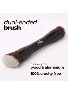 Ruby's Organics Ruby's Organics Dual Ended Makeup Brush For Face Makeup - Multipurpose Brush For Foundation, Concealer, Blush And Compact For Flawless Finish, Blending And Powder Brush, Cruelty-Free, Large Coverage Makeup Tool  - Image 3