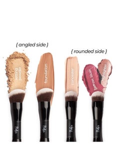 Ruby's Organics Ruby's Organics Dual Ended Makeup Brush For Face Makeup - Multipurpose Brush For Foundation, Concealer, Blush And Compact For Flawless Finish, Blending And Powder Brush, Cruelty-Free, Large Coverage Makeup Tool  - Image 4