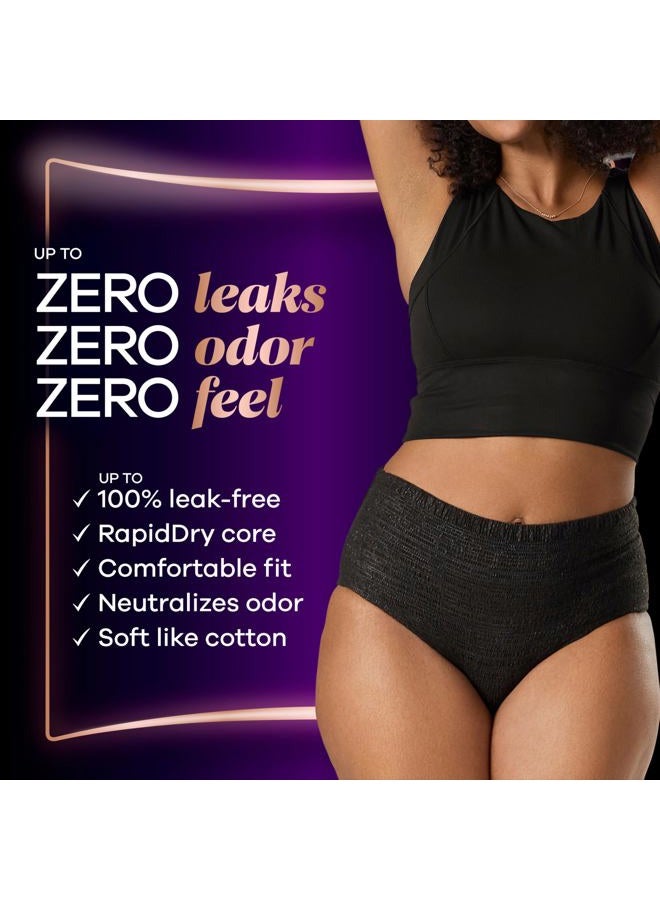 Always Discreet Boutique Low-Rise Postpartum Incontinence Underwear Size S/M Maximum Absorbency, Up to 100% Leak Protection, Black, 12 Count (Pack of 1) - Image 2