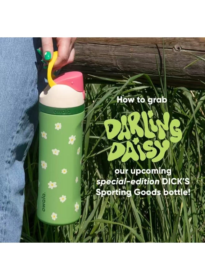 زجاجة مياه معزولة من الفولاذ المقاوم للصدأ من فريسيب مع مصاصة للرياضة والسفر والمدرسة، زجاجة مياه رياضية خالية من مادة BPA، 24 أونصة - Image 2