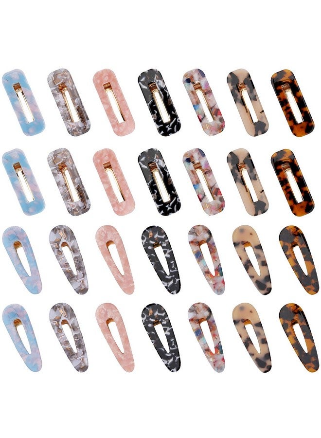 Hedume 28 Pack Acrylic Resin Hair Barrettes Fashion Geometric Hair Clips For Women Girls Ladies - Image 2
