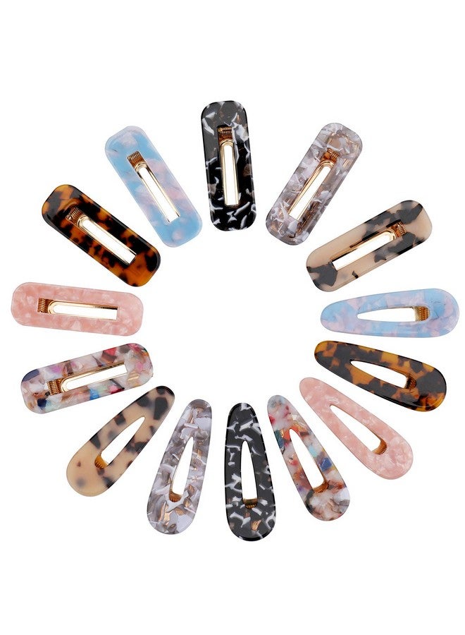 Hedume 28 Pack Acrylic Resin Hair Barrettes Fashion Geometric Hair Clips For Women Girls Ladies - Image 3