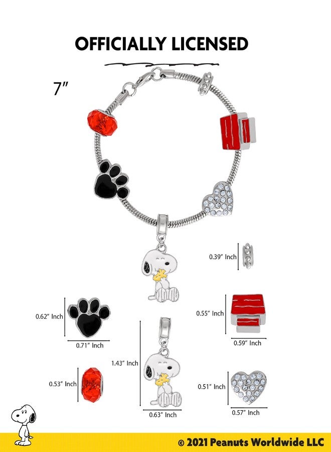 SALLY ROSE Snoopy Charm Bracelet for Women 7" Official License, Fashion Peanuts Gang Bracelet Official License - Image 5
