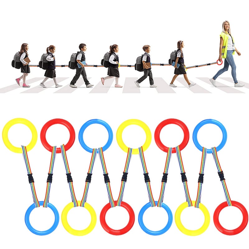 Pacify 12PCS Walking Rope for Preschool, Detachable Toddlers Walking Rope with Lock Handles Toddler Leash Wrist to Wrist for Kids School Kindergarten Outdoor Supplies - Image 1