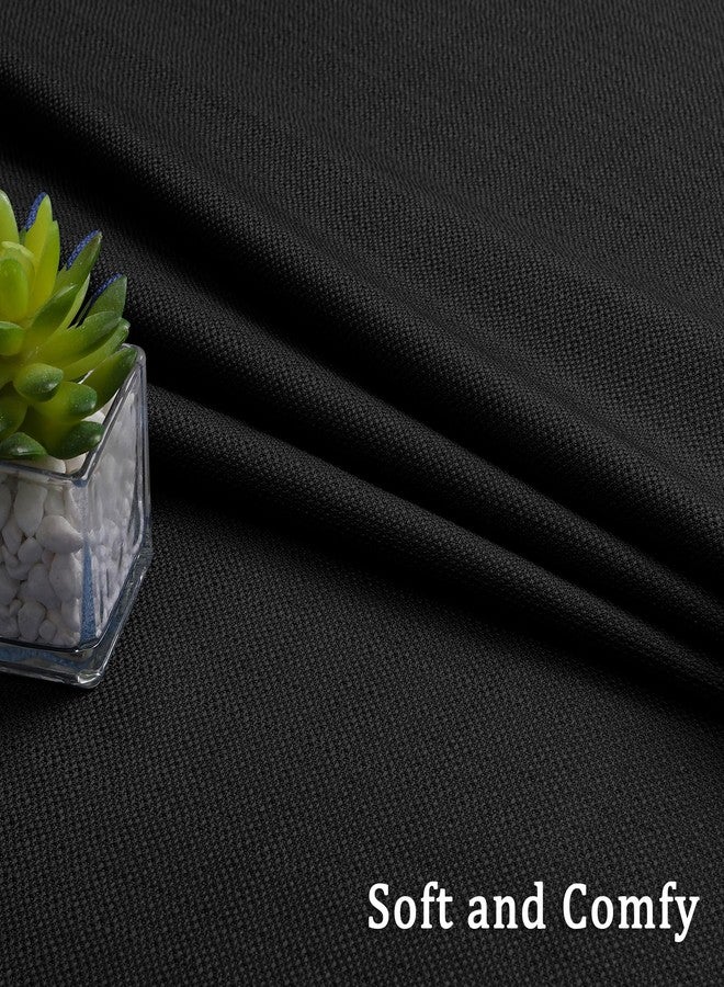 Lecloud Black Valances for Windows 1 Piece, Faux Linen Textured Short Kitchen Curtain for Small Windows with Dual Rod Pocket, Window Valance Curtain for Living Room Bedroom Cafe, 60" W x 14" L - Image 3