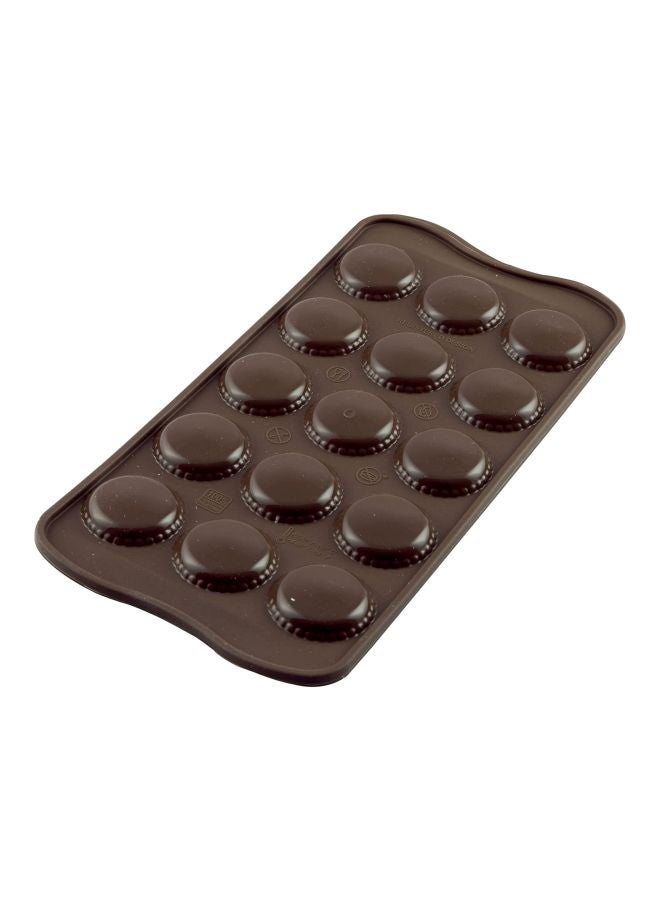 Silikomart Easy Choc Choco Macaron Mould Brown 240x18x7mm - Image 1