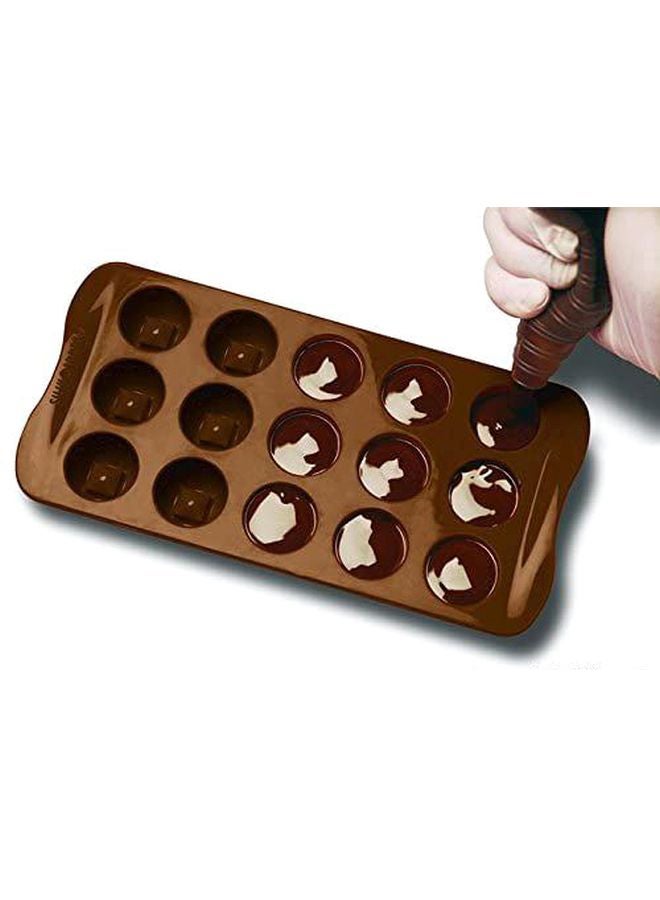 Silikomart Easy Choc Choco Macaron Mould Brown 240x18x7mm - Image 2