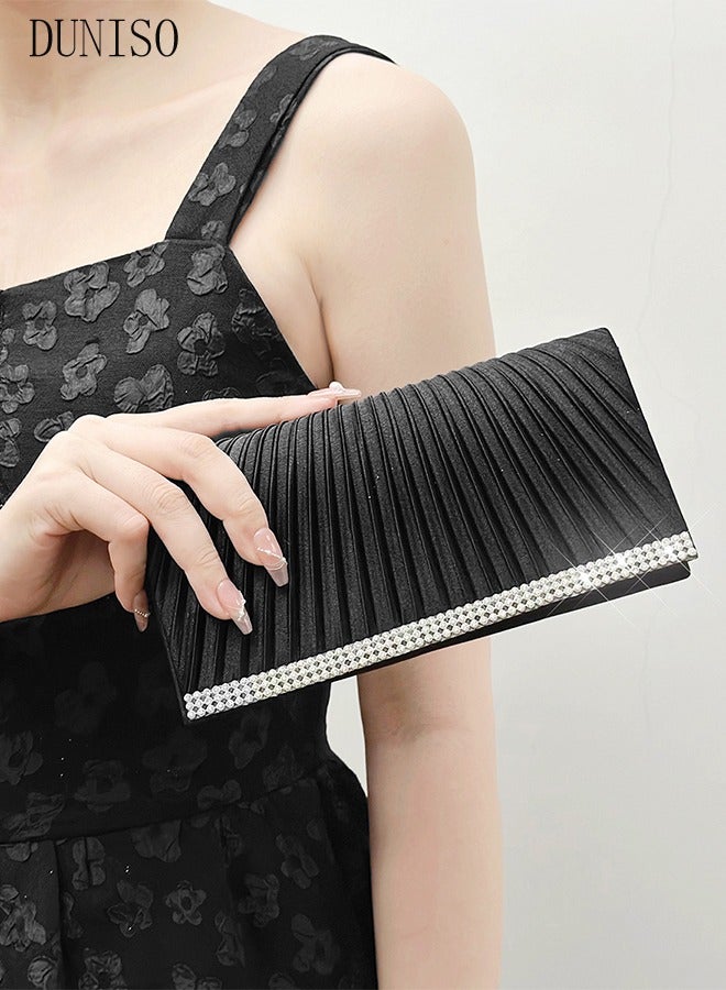Women Evening Clutch Crossbody Bag Envelope Handbag Chain Purse for Wedding Formal Cocktail Party