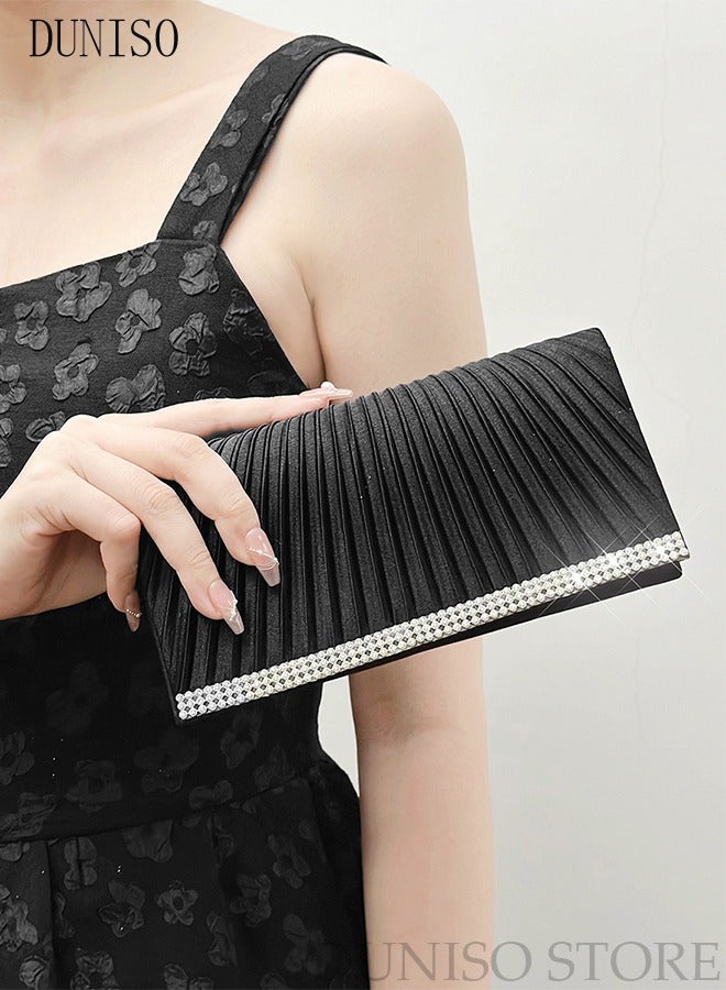 Women Evening Clutch Crossbody Bag Envelope Handbag Chain Purse for Wedding Formal Cocktail Party