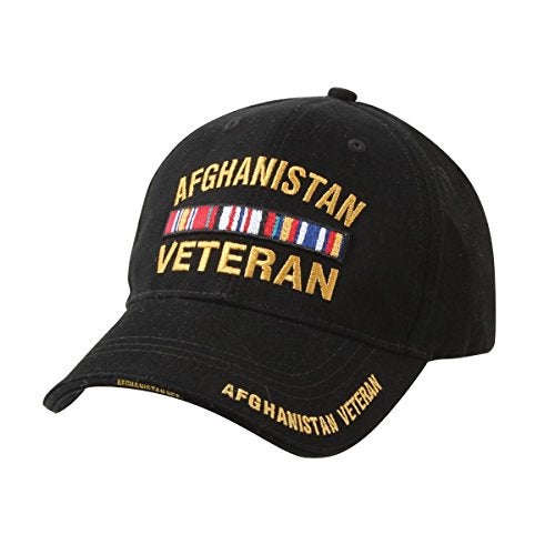 Rothco Deluxe Low Profile Afghanistan Vet Cap, Black | Mens Afghan Vet Baseball Cap - Image 1