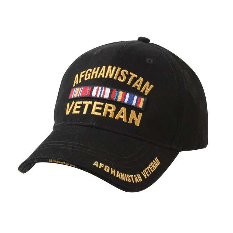 Rothco Deluxe Low Profile Afghanistan Vet Cap, Black | Mens Afghan Vet Baseball Cap - Image 5