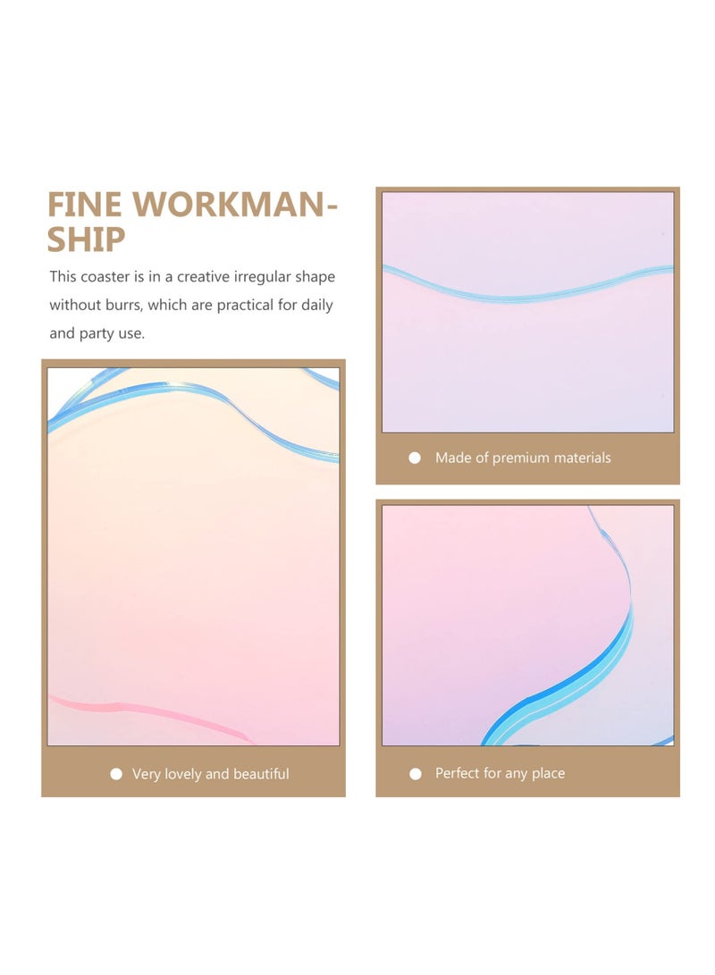 SOLARAE Acrylic Irregular Coasters, Clear Acrylic Drink Coasters Creative Decorative Plate Mug Pad, Coffee Cup Novelty Coasters for Drinks, Photos, Coffee Table, Shooting Props, Home Decorations (2Pcs) - Image 4