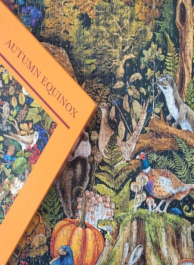 Gibsons The Art File Autumn Equinox 1000 Piece Jigsaw Puzzle – Made in America – Woodland Castle & Wild Animals Artwork – Sustainable Puzzle for Adults & Teens - Image 2