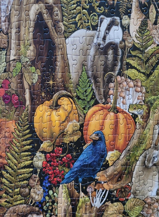 Gibsons The Art File Autumn Equinox 1000 Piece Jigsaw Puzzle – Made in America – Woodland Castle & Wild Animals Artwork – Sustainable Puzzle for Adults & Teens - Image 4