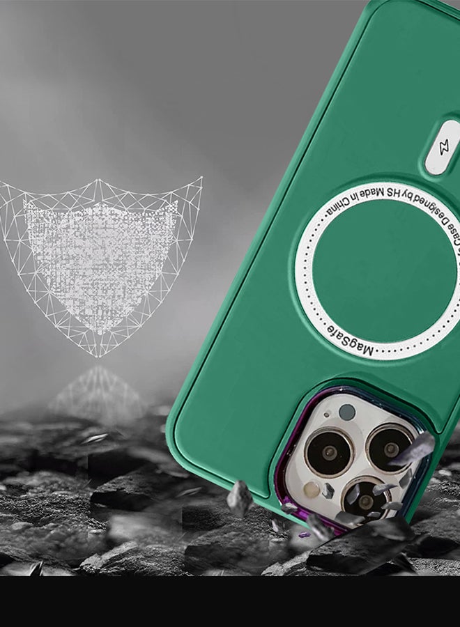 JOWAY iPhone 14 Pro MagSafe Case Magnetic Cover Protective Shockproof Wireless Charging Compatible Green - Image 4