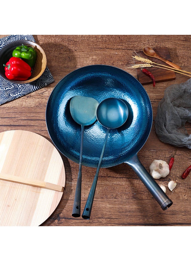 Gold Deposit Jin Cun Zhangqiu Wok Iron Pan Stir-fry Pan Non-coated Traditional Seasoned Iron Pan, Hammer-forged Lightweight Model With Iron Handle, 34cm Pre-seasoned - Image 2
