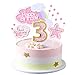 Kawailay Baby Boy 3st Birthday Cake Decoration Set Third Birthday Cake Topper with Rainbow Clouds Stars Cake Picks Three Year Old Cake Topper for Boys Birthday Party Supplies Pink - Image 3