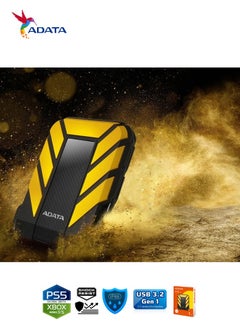 ADATA HD710 Pro DURABLE 1TB External HDD | Fast Data Anti-Shock Hard Drive | Compatible with PS5 XBOX | Shockproof Waterproof | Yellow  - Image 5
