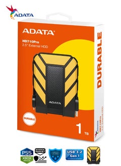 ADATA HD710 Pro DURABLE 1TB External HDD | Fast Data Anti-Shock Hard Drive | Compatible with PS5 XBOX | Shockproof Waterproof | Yellow  - Image 2